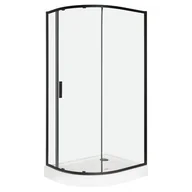 Kabiny prysznicowe - Novoterm Kabina prysznicowa asymetrczyna z brodzikiem prawa 100x80 Solid RPA BL Kerra - miniaturka - grafika 1