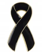 Przypinka, Pin, Broszka, Brocha, Plakietka -Symbol Żałoby - Wstążka Żałobna