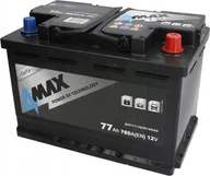 Ładowarki i akumulatory - Akumulator 4MAX 12V 77Ah/760A P+ biegun standardowy 278x175x190 B13 - stopka o wysokości 10.5 mm rozruchowy - miniaturka - grafika 1