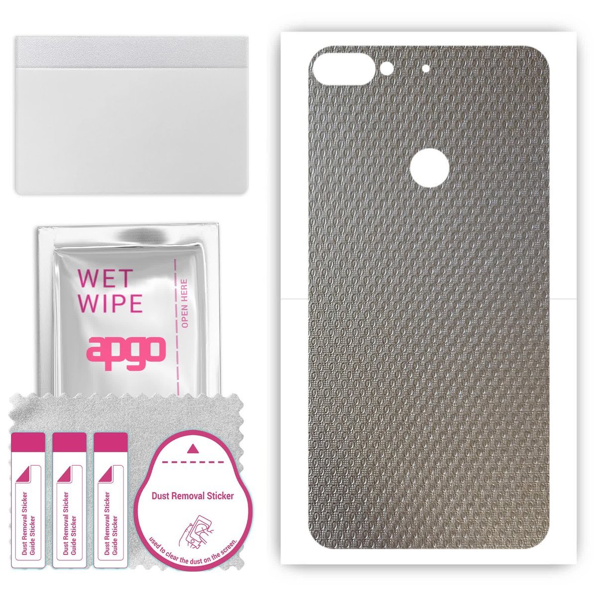 Folia naklejka skórka strukturalna na TYŁ do HTC Desire 12 Plus - Aluminium krople - apgo SKINS