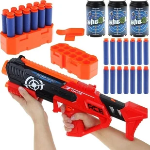 NoboKids Pistolet na Naboje Wyrzutnia Karabin Cel Puszki - Zabawki militarne - miniaturka - grafika 1