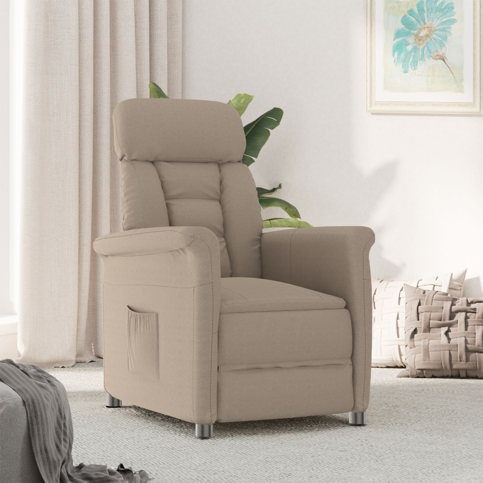 Fotel relaksacyjny vidaXL w kolorze taupe z mikrofibry