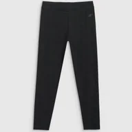 Legginsy - Legginsy Dziewczęce Spodnie 4F Bawełniane Klasyczne Czarne 4FJWAW25TTIGF247 164 - miniaturka - grafika 1