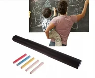 Tablice dla dzieci - Samoprzylepna Duża Czarna Tablica Kredowa 45X200 Cm + 5X Kreda Zmywalna - miniaturka - grafika 1