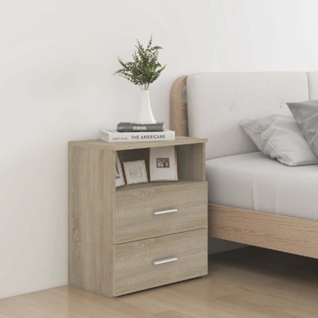 vidaXL Szafka nocna dąb sonoma 50x32x60 cm - Szafka nocna - Szafki nocne - Komoda nocna - Komoda nocna z szufladami