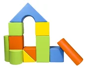 Leżaczki i huśtawki - komplet 11 dużych klocków piankowych do zabawy,żłobków,przedszkoli (żółty, zielony, pomarańczowy, jasny niebieski) - miniaturka - grafika 1