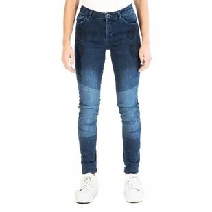 Desigual spodnie damskie jeans rurki wąskie niebieskie hafty cieniowane r26 - Spodnie damskie - miniaturka - grafika 1