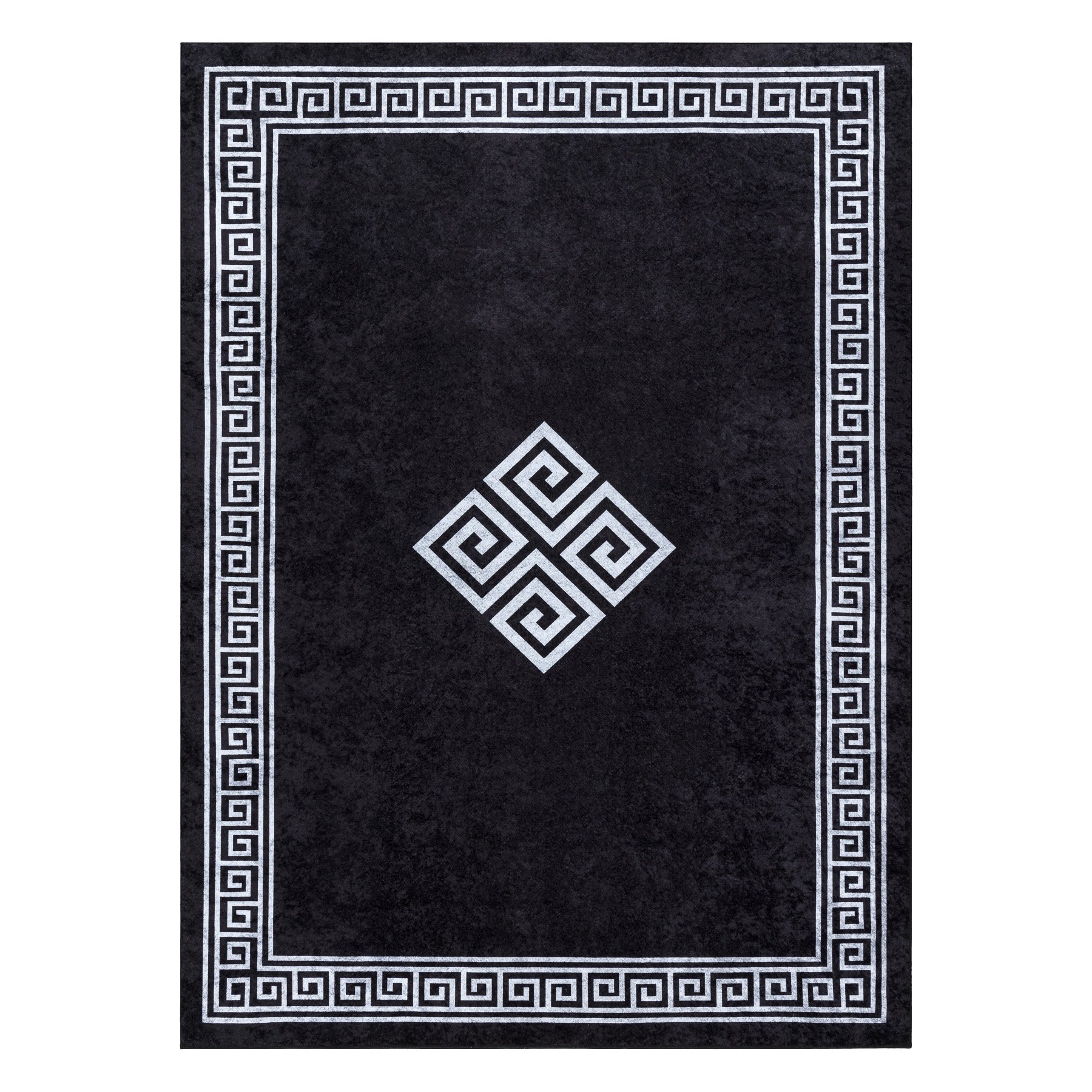 Dywan do prania MIRO 52071.804 Ramka, grecki antypoślizgowy - / biały czarny 160x220 cm