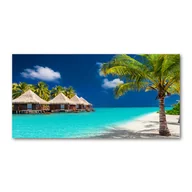 Obrazy i zdjęcia na płótnie - Foto obraz szklany Bungalowy Malediwy - miniaturka - grafika 1
