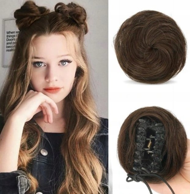 Sofeiyan 2 X Kok Z Klipsem Włosy Syntetyczne Mieszanka Brązu (B3415)