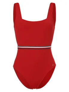 Tommy Hilfiger Damski kostium kąpielowy Kobiety czerwony jednolity, S - Stroje kąpielowe - miniaturka - grafika 1