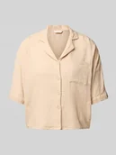 Bluzki damskie - Bluzka z krótkim rękawem o pudełkowym kroju z czystej bawełny model ‘THYRA’ - miniaturka - grafika 1