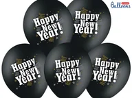 Sylwester - Strong Balloons Balony 14", "Happy New Year", STRONG, Metalik Black, 50 szt SB14M-104-010 - miniaturka - grafika 1