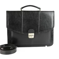 Torebki damskie - 524 Torba męska 2-komorowa - czarny KEMER - miniaturka - grafika 1