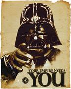 Plakaty - Empire Needs You - Vader Star Wars Gwiezdne Wojny - plakat 40x50 cm - miniaturka - grafika 1