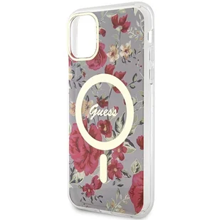 Guess GUHMN61HCFWSA iPhone 11 / Xr 6.1" zielony/khaki hardcase Flower MagSafe - Etui i futerały do telefonów - miniaturka - grafika 6