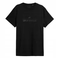 Koszulki męskie - 4F T-Shirt Koszulka Męska Ttshm539 Czarna S - miniaturka - grafika 1