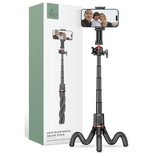 Uchwyt selfie TECH-PROTECT L07S Bluetooth Flexible Tripod Czarny - Selfie stick - miniaturka - grafika 1