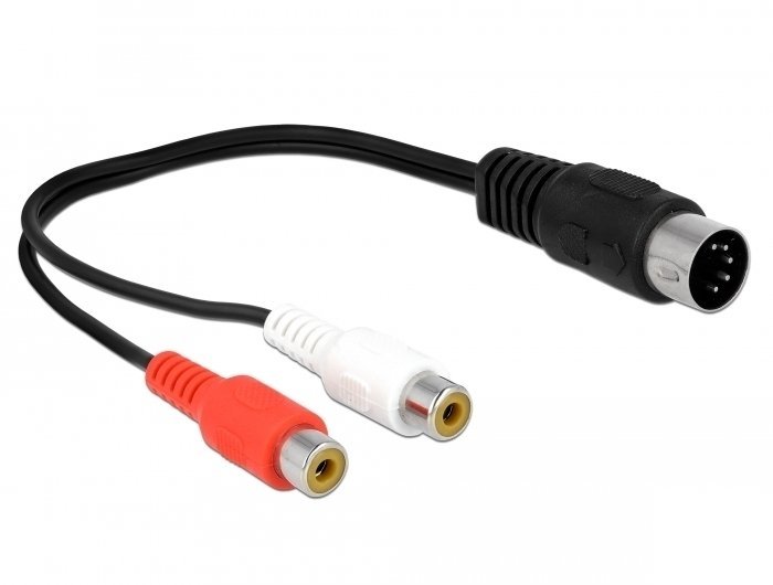 Kabel Delock DeLOCK Kabel AV DIN 5-pin Male 2 x RCA Female 0.2 m Black 85835