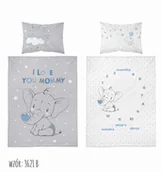 Pościel dla dzieci - Detexpol Pościel 90x120 do łóżeczka mały słonik Kocham Cię Mamusiu (niebieski) 3621B_20211118055555 - miniaturka - grafika 1