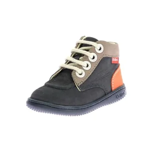 KICKERS KICKICONIC Botki do kostki dla chłopców, unisex, dla dzieci, 6 UK, Granatowo-szary (Navy Taupe) pomarańczowy, 6 UK Child - Botki damskie - miniaturka - grafika 1
