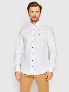 Koszule męskie - TOMMY HILFIGER Tailored Koszula Print Rf MW0MW23260 Biały Regular Fit - grafika 1