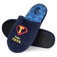 Kapcie męskie - Kapcie dla Taty na prezent SOXO Super Tata w pudełku prezentowym - 41–42 - miniaturka - grafika 1