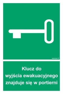 AC067 KLUCZ DO WYJŚCIA EWAKUACYJNEGO ZNAJDUJE SIĘ W PORTIERNI, PS - PŁYTA PCV 1MM FOTOLUMINESCENCYJNA; (150X225MM) - Systemy ekspozycyjne i znaki informacyjne - miniaturka - grafika 1