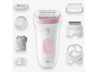 Depilatory i golarki damskie - Depilator BRAUN Silk Epil SE7-060 Biało-różowy - miniaturka - grafika 1
