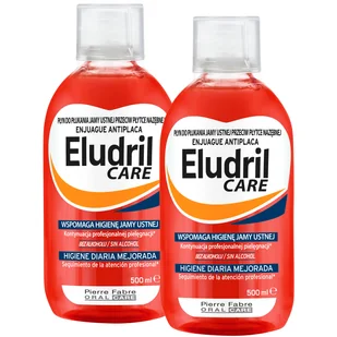 Zestaw Eludril Care, płyn do płukania jamy ustnej przeciw płytce nazębnej, 2 x 500 ml - Płyny do płukania jamy ustnej - miniaturka - grafika 1