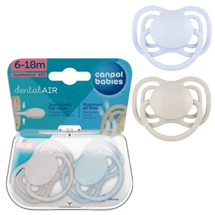 Canpol Babies Smoczek Silikonowy Symetryczny Dental Air 6-18m - Smoczki uspokajające - miniaturka - grafika 1