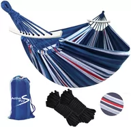 Hamaki - Duży wiszący hamak do ogrodu dwuosobowy XXXL etui Niebieski - miniaturka - grafika 1