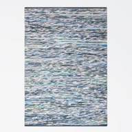 Dywany - Dywan patchworkowy MY-RUG, Rajesh, 230x160, dywan Chindi niebiesko-szary, wykonany z resztek bawełny z recyklingu, łaty, ręcznie tkany, dwustronny, prostokątny - miniaturka - grafika 1