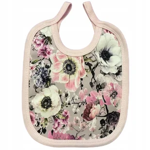 ŚLINIAK niemowlęcy BAWEŁNIANY wiązany ŚLINIACZEK w KWIATKI - Śliniaki i fartuszki - miniaturka - grafika 1