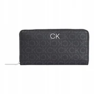 Portfele - Calvin klein bezpieczny portfel damski ck daily lg z/a wallet mono czarny - miniaturka - grafika 1