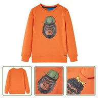 Bluzy dla dziewczynek - Bluza dziecięca - ciemnopomarańczowa - 116 - Bluza Dla Dziecka - miniaturka - grafika 1