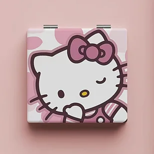 TEMU 1 szt. Urocze Lusterko do Makijażu z Anime Dziewczynami - Pastelowy Różyk, Biały Niebieski Żółty Brąz w Serduszka i Postacie Charaktery Cute - Lusterka do makijażu - miniaturka - grafika 1