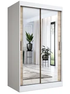 Szafy - Przesuwna szafa w kolorze biały + dąb sonoma 120 R7-B88 - miniaturka - grafika 1