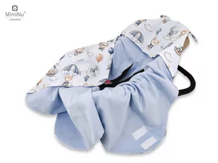 Otulak – kocyk 90 x 90 cm SPADOCHRONY BŁĘKIT + JERSEY BŁĘKIT - Koce i narzuty dla dzieci - miniaturka - grafika 1