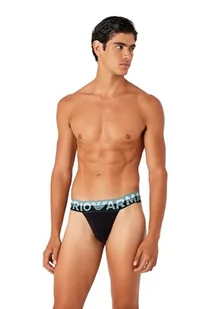 Emporio Armani Męski pasek jockstrap Megalogo Jock Strap, czarny, XL - Paski - miniaturka - grafika 1