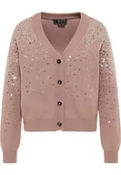 Swetry damskie - Naemi Damski elegancki kardigan 11029455, szarobrązowy (taupe), M/L, szarobrązowy, M-L - miniaturka - grafika 1