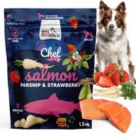 Sucha karma dla psów - Syta Micha karma dla psa hipoalergiczna ŁOSOŚ TRUSKAWKA bezzbożowa 1,5kg - miniaturka - grafika 1