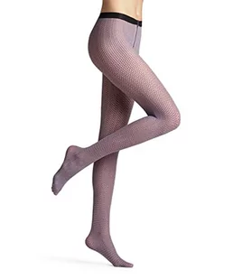 FALKE Kobiety Rajstopy Mindful Season W TI Trwałe przezroczyste z wzorem 1 Sztuka, Fioletowy (Lupine 6903), S-M - Rajstopy - miniaturka - grafika 1