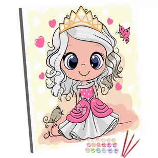 Zestaw do Malowania po Numerach Dla Dzieci 20x20 cm, Różowa Księżniczka - Malowanie po numerach - miniaturka - grafika 1