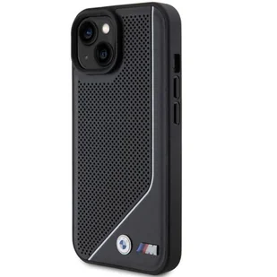 BMW BMHMP15S23PUCPK iPhone 15 / 14 / 13 6.1" czarny/black hardcase Perforated Twisted Line MagSafe - Etui i futerały do telefonów - miniaturka - grafika 1