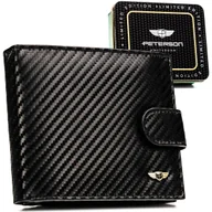 Portfele - Portfel męski Peterson skórzany carbon z RFID zestaw prezentowy na święta - miniaturka - grafika 1