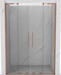 Mexen Velar L Duo drzwi prysznicowe rozsuwane 160 cm, transparent, miedź szczotkowana - 871-160-003-02-65 - Ścianki i drzwi prysznicowe - miniaturka - grafika 1