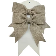 Ozdoby bożonarodzeniowe - Kokardy jutowe komplet 2 sztuki 13 x 4 x 1 cm beżowe - miniaturka - grafika 1
