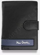 Portfele - Pierre Cardin, Portfel skórzany męski, Sahara, Tilak26 326A, czarny/niebieski, ochrona RFID - miniaturka - grafika 1