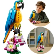 KLOCKI KONSTRUKCYJNE EGZOTYCZNA PAPUGA PARROT PTAK DLA DZIECI UPOMINEK